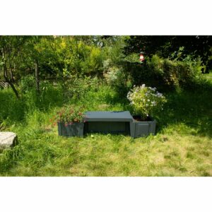 KHW Gartenbank Berlin mit Pflanzkästen Anthrazit