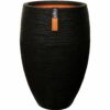 Capi Pflanztopf Nature Rib Elegant Deluxe Riffel Ø 40 cm x 60 cm Schwarz