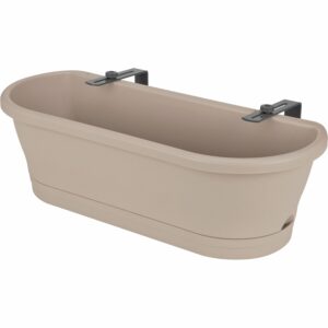 Elho Balkontopf Corsica Easy Balcony rechteckig 60 cm x 24 cm x 19 cm Taupe