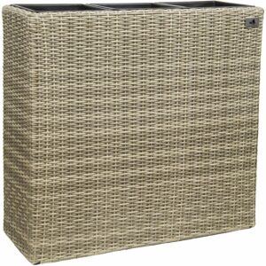 Gartenfreude Raumteiler Pflanzkübel Polyrattan 76 cm x 26 cm Naturfarben