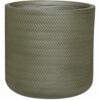 Übertopf rund aus Fibre-Clay mit Zopfmuster Grün (H x Ø) 34