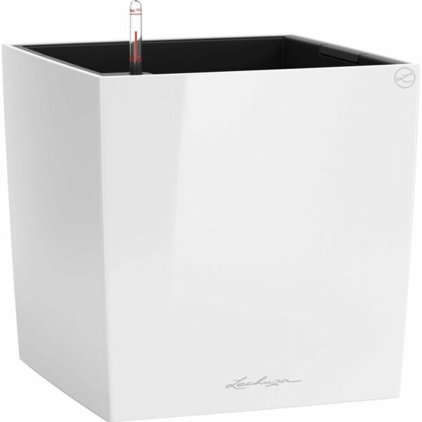 Lechuza Pflanzgefäß Cube Premium 40 cm x 40 cm Weiß hochglanz