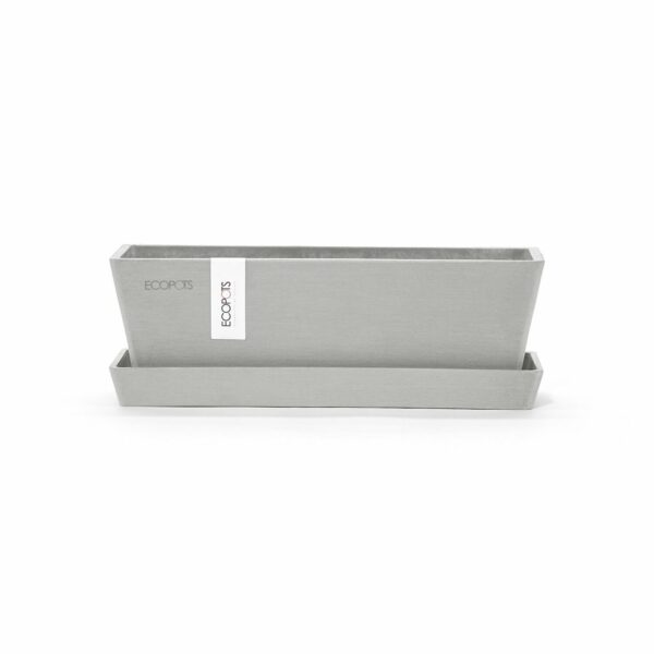 Ecopots Pflanztopf Bruges Mini Weißgrau 25 cm x 9 cm x 8