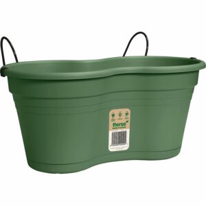 Florus Balkon-Blumenkasten mit Halterung Grün 37 cm