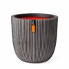 Capi Übertopf Kugel Groove NL elegant Anthrazit 35 x 34 cm
