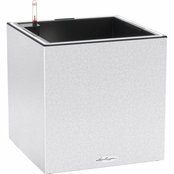 Lechuza Pflanzgefäß Canto Stone 40 low LED Quarzweiß 40 cm x 40 cm