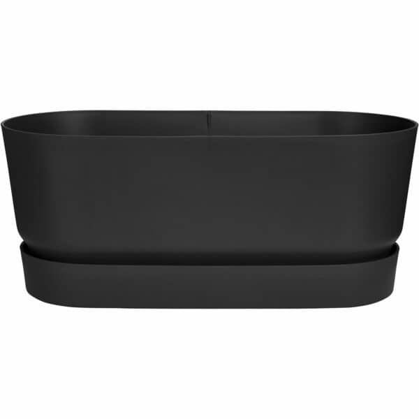 Elho Pflanzgefäß Greenville mit Rollen 80 living schwarz